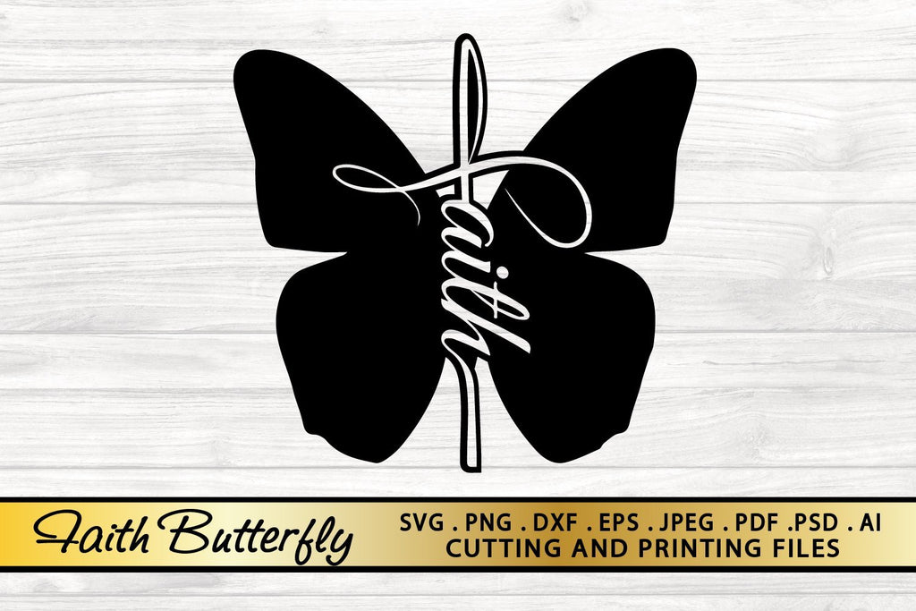 SVG Faith Cross Butterfly SVG PNG EPS DXF Cut Files - So Fontsy