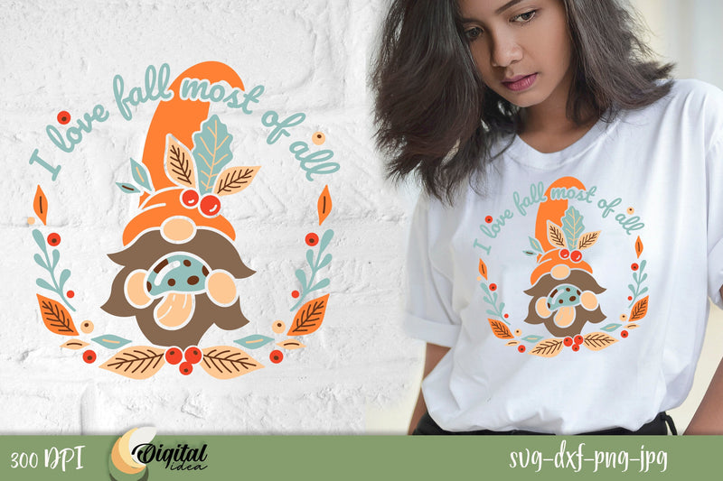 SVG Fall Animals Design. Autumn Dwarf SVG. Fall Design SVG. SVG Evgenyia Guschina 