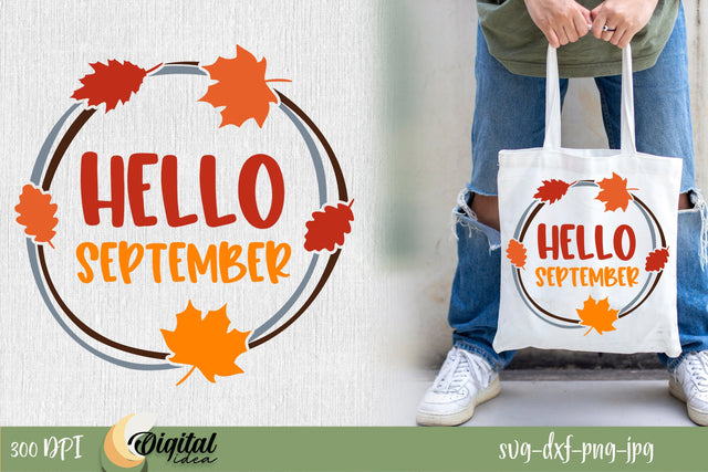SVG Fall inscription. Hello September SVG. SVG Evgenyia Guschina 