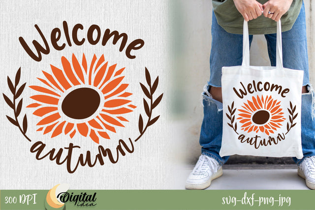 SVG Fall inscription. Welcome Autumn SVG. SVG Evgenyia Guschina 