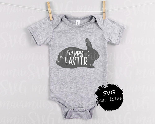SVG File, Easter Bunny, Happy Easter Svg, Easter Svg File, Hand Lettered Svg, Easter Cut File, Svg Files For Cricut and Silhouette SVG MaiamiiiSVG 