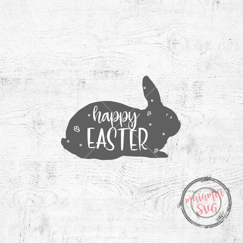 SVG File, Easter Bunny, Happy Easter Svg, Easter Svg File, Hand Lettered Svg, Easter Cut File, Svg Files For Cricut and Silhouette SVG MaiamiiiSVG 