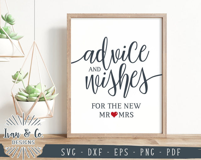 SVG Files | Advice and Wishes Svg | Wedding Sign Svg | For The New Mr & Mrs Svg | Commercial Use | Cricut | Silhouette | Digital Cut Files (985398858) SVG Ivan & Co. Designs 