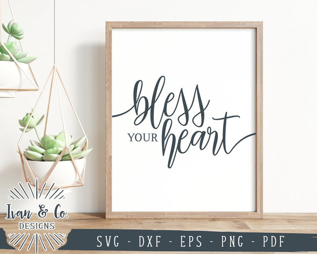 SVG Files | Bless Your Heart Svg | Funny Quote Svg | Farmhouse | SVGs for Signs | Commercial Use | Cricut | Silhouette | Digital Cut Files (984871944) SVG Ivan & Co. Designs 