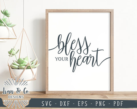 SVG Files | Bless Your Heart Svg | Funny Quote Svg | Farmhouse | SVGs for Signs | Commercial Use | Cricut | Silhouette | Digital Cut Files (984871944) SVG Ivan & Co. Designs 