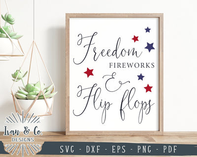 SVG Files | Freedom | Fireworks | Flip Flops | America | 4th of July | Cricut | Silhouette | Commercial Use | Digital Cut Files (988462644) SVG Ivan & Co. Designs 