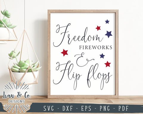 SVG Files | Freedom | Fireworks | Flip Flops | America | 4th of July | Cricut | Silhouette | Commercial Use | Digital Cut Files (988462644) SVG Ivan & Co. Designs 
