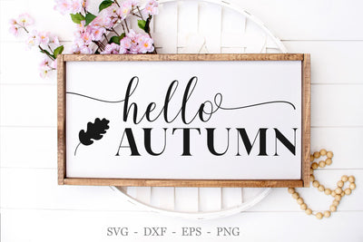SVG Files, Hello Autumn Svg, Fall Sign Svg, Farmhouse Svg SVG Chamsae Studio 