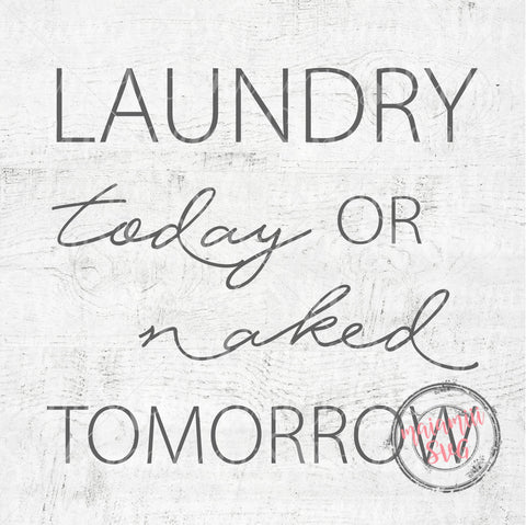 Svg Files Laundry Today or Naked Tomorrow, Laundry Room Decor, Farmhouse Sign Svg SVG MaiamiiiSVG 