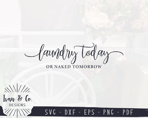 SVG Files | Laundry Today or Naked Tomorrow Svg | Funny Laundry Svg | Farmhouse | Commercial Use | Cricut | Silhouette | Digital Cut Files (983614462) SVG Ivan & Co. Designs 