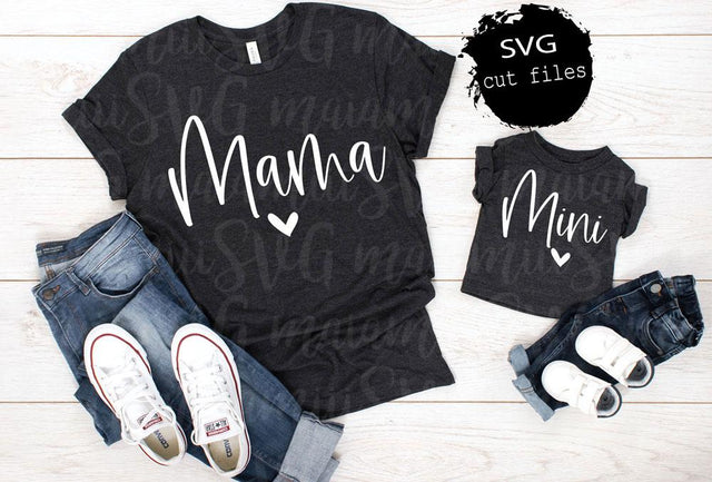 Svg Files, Mama and Mini, Mommy and Me Svg, Newborn Svg, Mom and Baby Svg, Mama Mini Shirt, Mom Life Svg SVG MaiamiiiSVG 