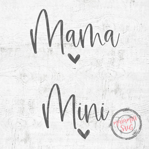 Svg Files, Mama and Mini, Mommy and Me Svg, Newborn Svg, Mom and Baby Svg, Mama Mini Shirt, Mom Life Svg SVG MaiamiiiSVG 