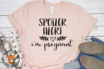 SVG FILES, Spoiler Alert I'm Pregnant SVG, Cute Pregnancy Announcement svg SVG RedFoxDesignsUS 