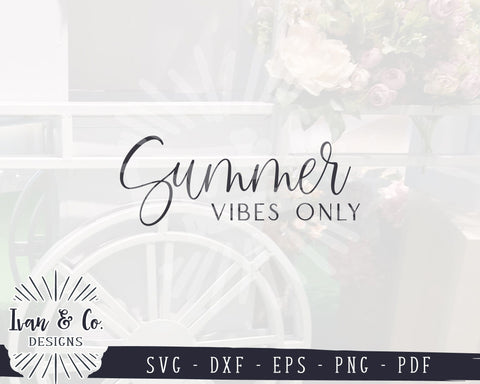 SVG Files | Summer Vibes Only Svg | Summer Sign Svg | Farmhouse Svg | Commercial Use | Cricut | Silhouette | Digital Cut Files | DXF PNG (1372528884) SVG Ivan & Co. Designs 