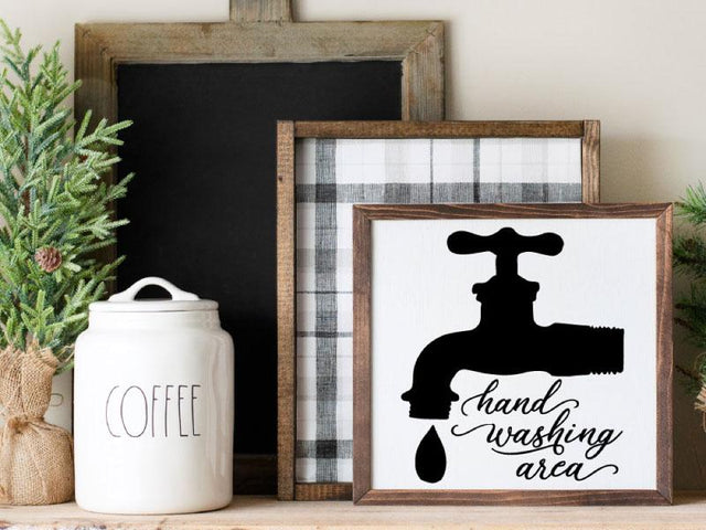 SVG, Handwashing Area SVG cut file, Faucet Clipart SVG, Farmhouse sign SVG, Home decor, Digital Art, Graphic Designs, Vector Art, Kitchen wood sign svg, Kitchen Sink Printable PNG, Sanitizer Cricut, Instant download, Digital Download, Faucet Clip Art SVG Farmstone Studio Designs 