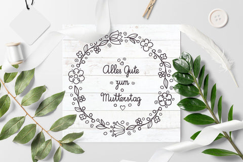 svg Happy mother's day greeting card in Deutschland Alles Gute zum Muttertag SVG Zoya Miller 