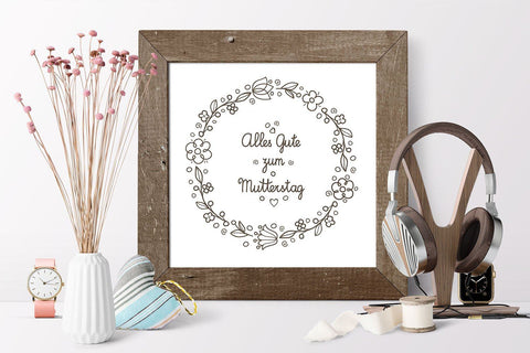 svg Happy mother's day greeting card in Deutschland Alles Gute zum Muttertag SVG Zoya Miller 