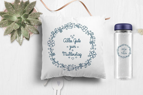 svg Happy mother's day greeting card in Deutschland Alles Gute zum Muttertag SVG Zoya Miller 