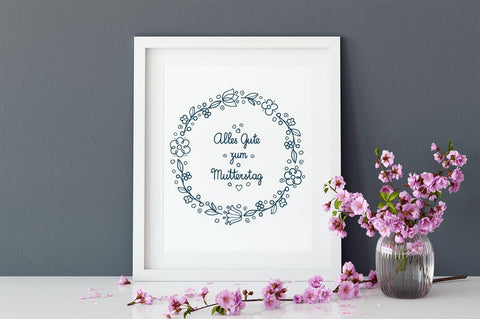 svg Happy mother's day greeting card in Deutschland Alles Gute zum Muttertag SVG Zoya Miller 