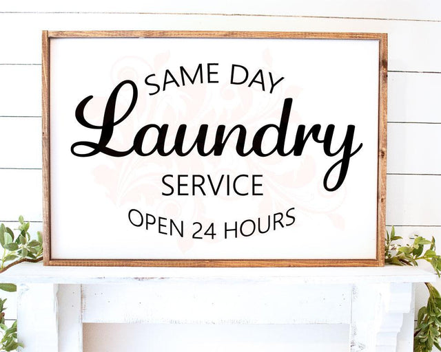 SVG, Laundry Room Sign SVG cut file, Laundry Open 24 hours SVG Quote, Farmhouse, DXF PNG SVG, Rustic Laundry Decor, Country Laundry art, Rectangle wood sign cut files SVG Farmstone Studio Designs 