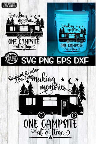 SVG -Making Memories - Class A - Camping Bucket - Campsite SVG On the Beach Boutique 