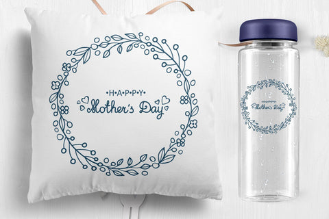 svg Mother's day card Flower wreath with hand lettering SVG Zoya Miller 