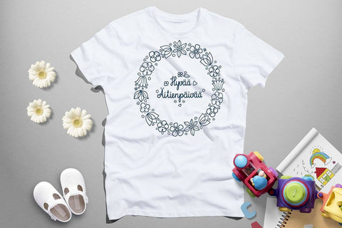 svg Mother's day greeting card in Finland Hyvaa Aitienpaivaa SVG Zoya Miller 