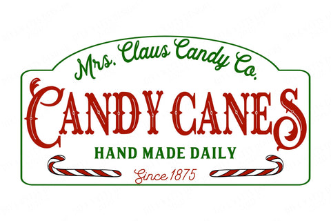 SVG Mrs. Claus Candy Canes | Cutting File | Christmas Sign | Hand Made Daily | Co | Company | Shop | DXF PNG jpg eps | Vinyl Stencil | Santa SVG Diva Watts Designs 