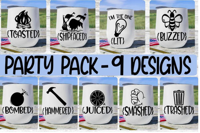 SVG Party Pack -Lit-Hammered -Toasted -Buzzed- PNG EPS DXF SVG On the Beach Boutique 
