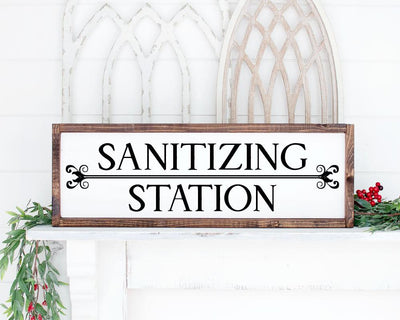 SVG, Sanitizing Station Sign SVG cut file, Classroom SVG cut file, Teacher cut files, Cricut, SVG Quote, Farmhouse, DXF PNG SVG, Rectangle wood sign cut files, Digital Designs, Cricut SVG Farmstone Studio Designs 