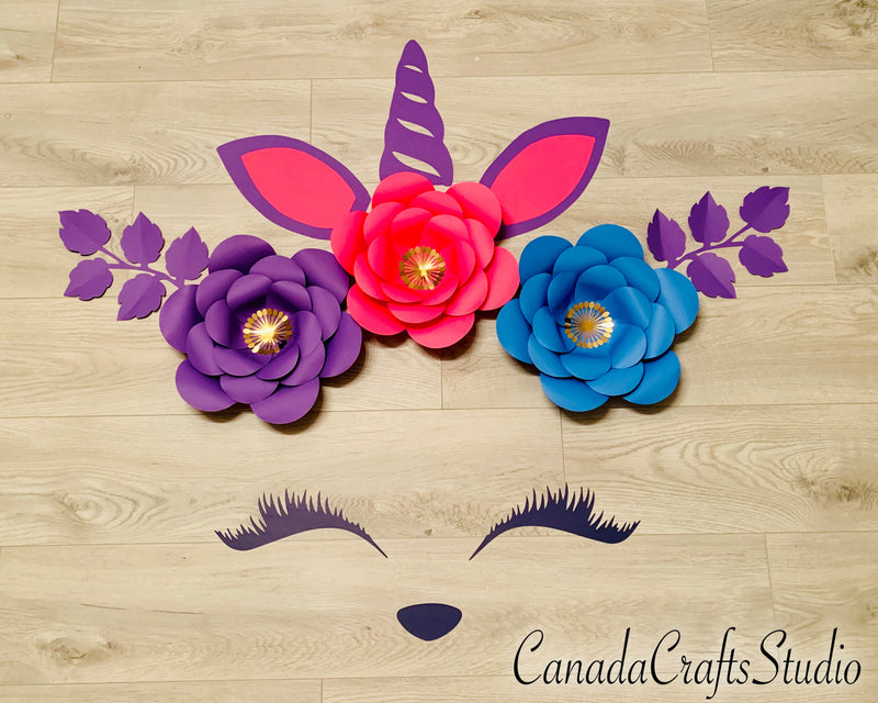 SVG Unicorn Paper Flower Template SVG CanadaCraftsStudio 