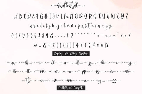 swallowtail Font Mozarella 