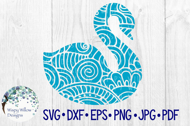 Swan Zentangle SVG Wispy Willow Designs 