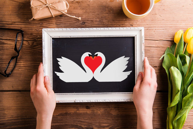 Swans with Heart SVG Designed by Geeks 