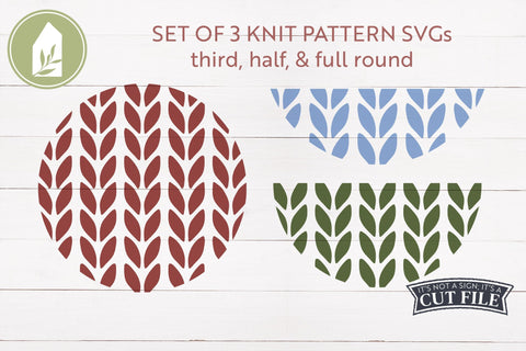 Sweater Pattern SVG | Set of 3 | Round Sign SVG | Winter SVG | Fall SVG SVG LilleJuniper 