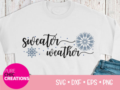 Sweater Weather - Cricut - Silhouette - svg - dxf - eps - png - Digital File - SVG Cut File - Winter SVG - svg clipart - Winter svg clipart SVG Pure Chic Creations 