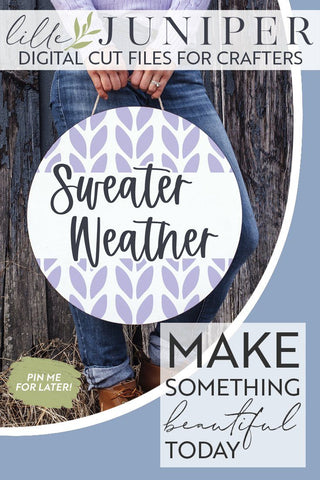 Sweater Weather | Round Sign SVG | Knit Pattern SVG LilleJuniper 