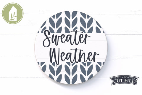 Sweater Weather | Round Sign SVG | Knit Pattern SVG LilleJuniper 