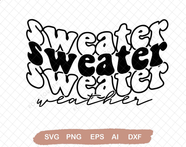 Sweater Weather Svg file, Svg Files For Cricut, 24oz Venti Cold Cup Design, EPS file, PNG file SVG DiamondDesign 