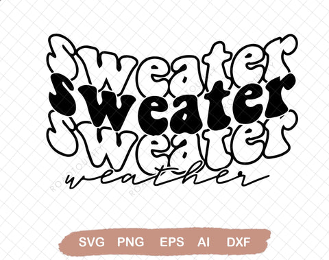 Sweater Weather Svg file, Svg Files For Cricut, 24oz Venti Cold Cup Design, EPS file, PNG file SVG DiamondDesign 