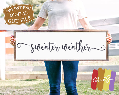 Sweater Weather SVG Files | Winter Svg | Fall Svg | Autumn Svg | Rustic Svg | Commercial Use | Digital Cut Files (1264309486) SVG PinkZou 