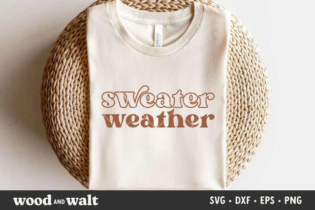 Sweater Weather SVG | Retro Fall SVG SVG Wood And Walt 