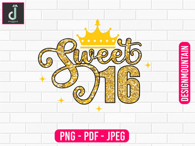 Sweet 16 png design, Birthday Png, Birthday Sublimation, Birthday Bundle design Sublimation Alihossainbd 