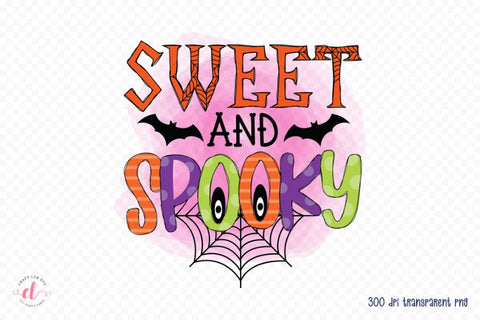Sweet and Spooky - Halloween Sublimation Design Sublimation CraftLabSVG 