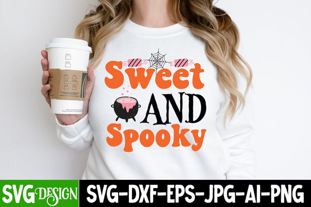 Sweet And Spooky SVG Cut File, Sweet And Spooky Sublimation Design, Sweet And Spooky PNG, ,Halloween SVG Sublimation Design, Trick or Treat SVG SVG BlackCatsMedia 