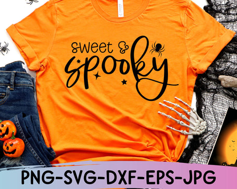 Sweet and Spooky Svg, Halloween Shirt Svg, Spooky Svg, Kids Halloween Svg SVG She Shed Craft Store 