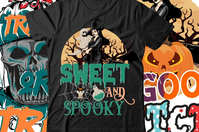 Sweet And Spooky T-Shirt Design SVG BlackCatsMedia 