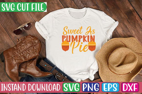Sweet As Pumpkin Pie SVG Cut File SVGs, Quotes and Sayings, Food & Drink, Holiday,On Sale, SVG Studio Innate 