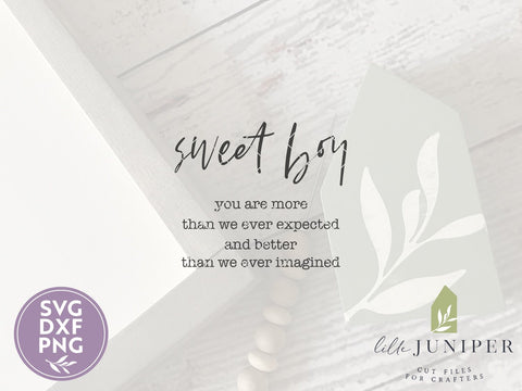 Sweet Boy SVG | Nursery SVG | Rustic Sign Design SVG LilleJuniper 
