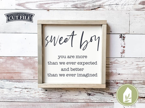 Sweet Boy SVG | Nursery SVG | Rustic Sign Design SVG LilleJuniper 